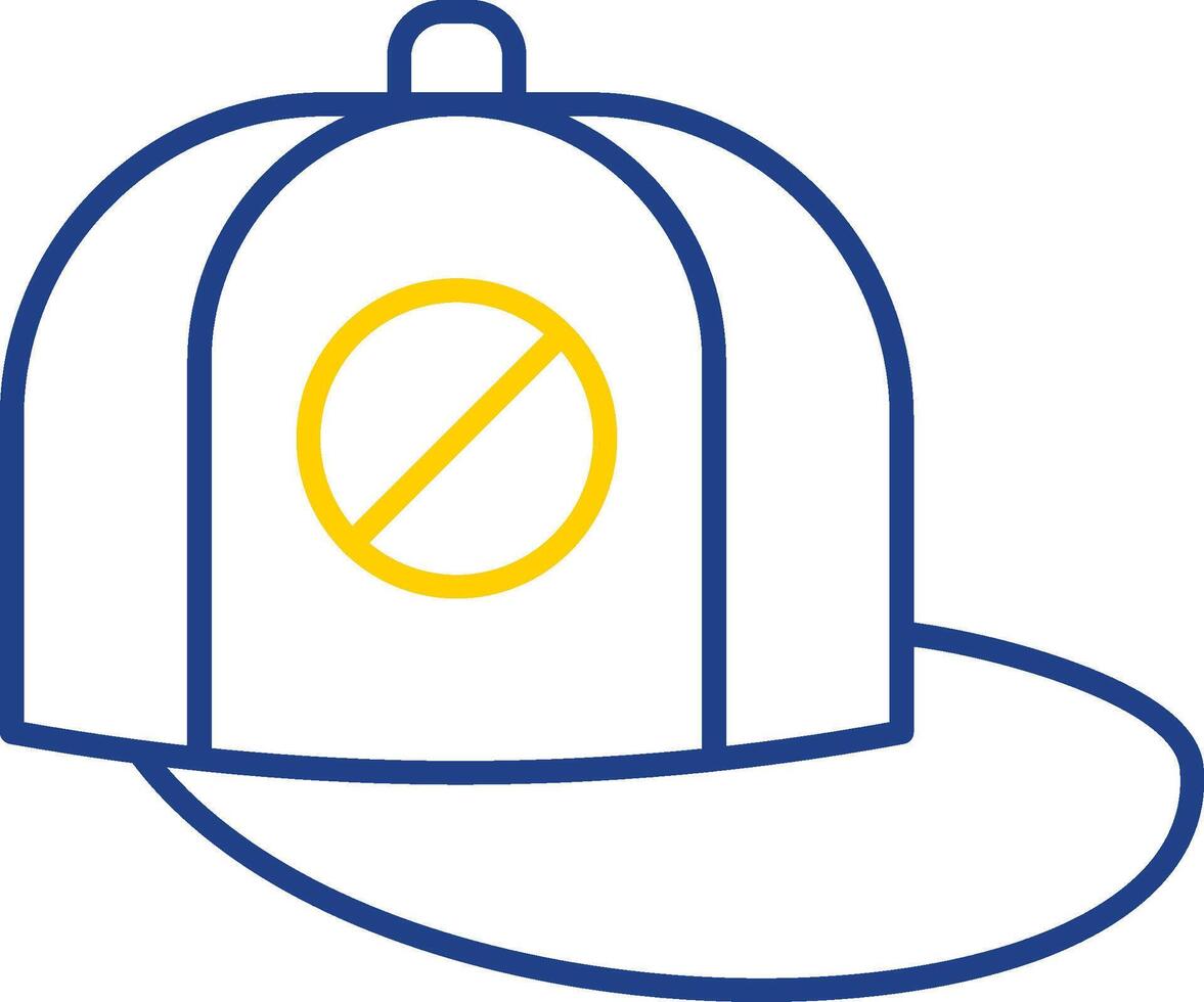 béisbol gorra línea dos color icono vector