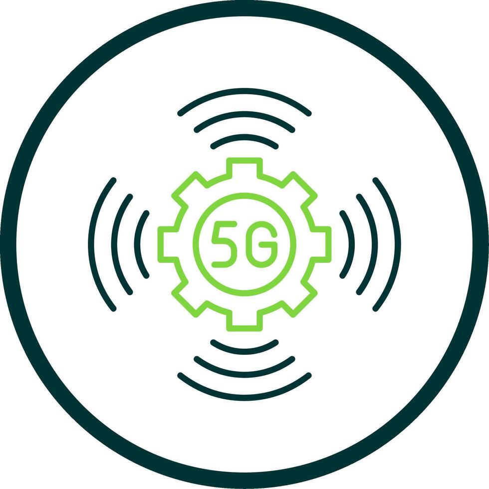 5G Line Circle Icon vector