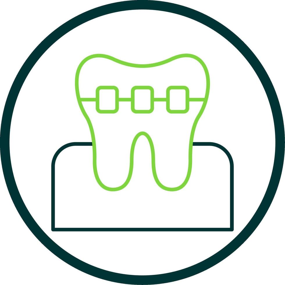 Braces Line Circle Icon vector
