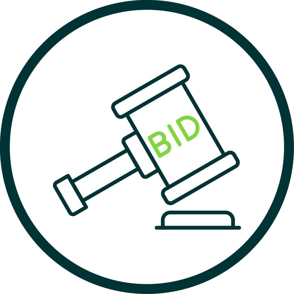 Bid Line Circle Icon vector