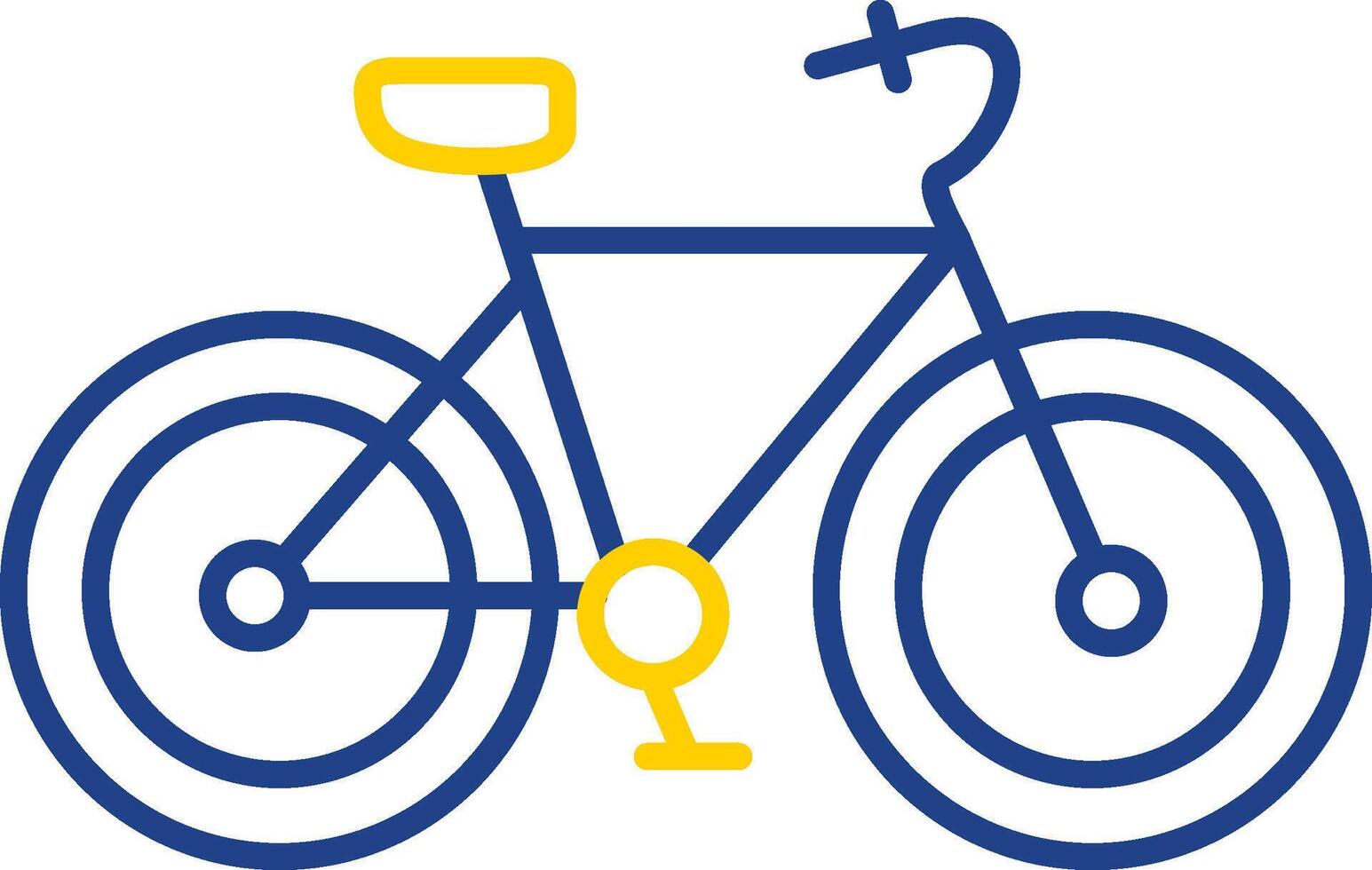 icono de línea de bicicleta de dos colores vector