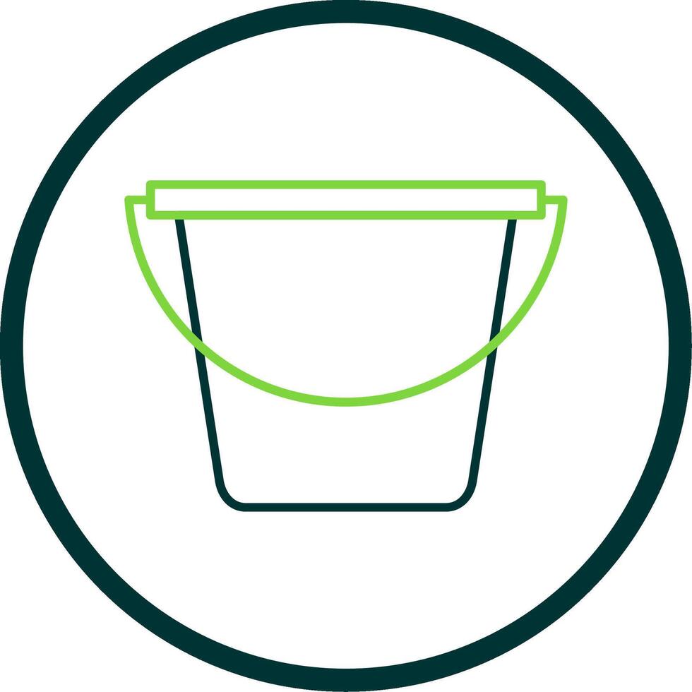 Bucket Line Circle Icon vector