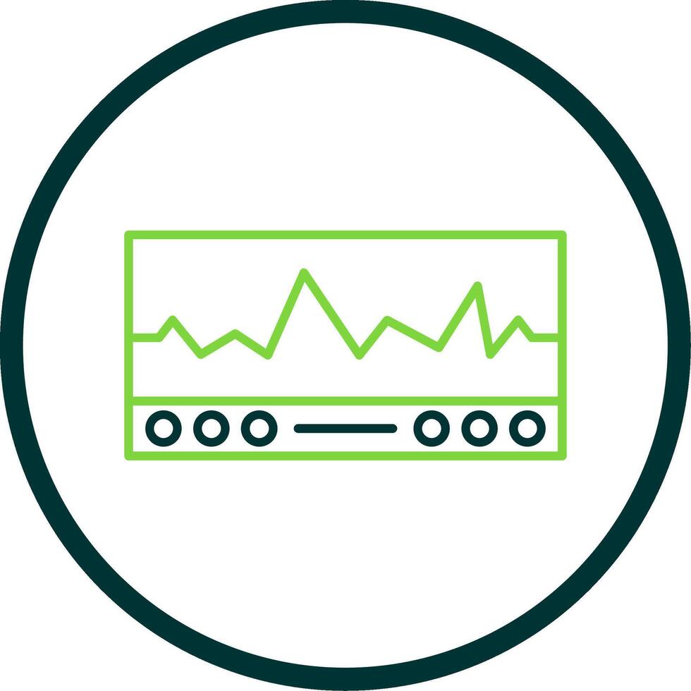 ekg línea circulo icono vector