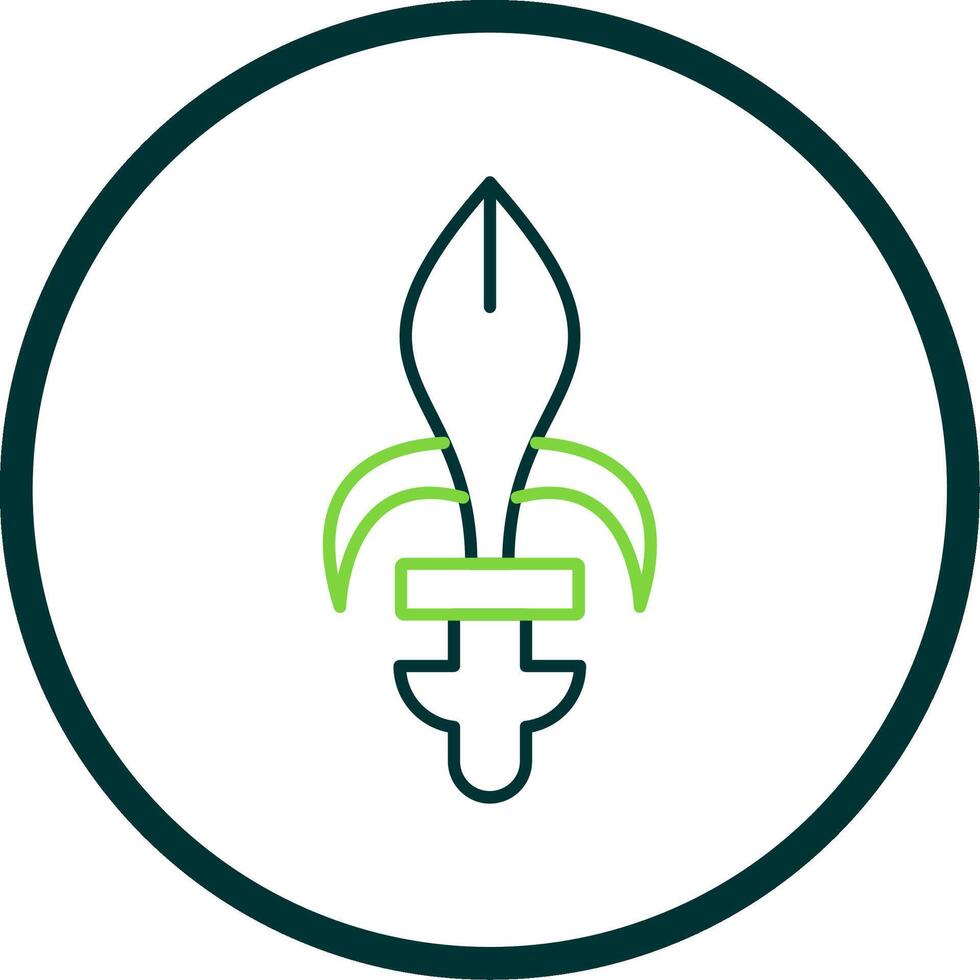 Fleur de lis Line Circle Icon vector