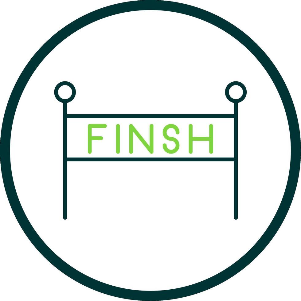 Finish Line Line Circle Icon vector
