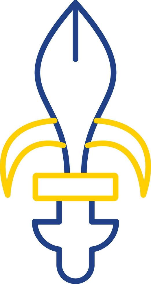 Fleur de lis Line Two Color Icon vector