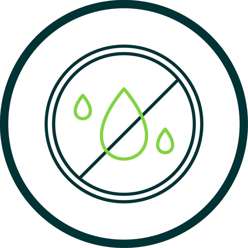 No Water Line Circle Icon vector