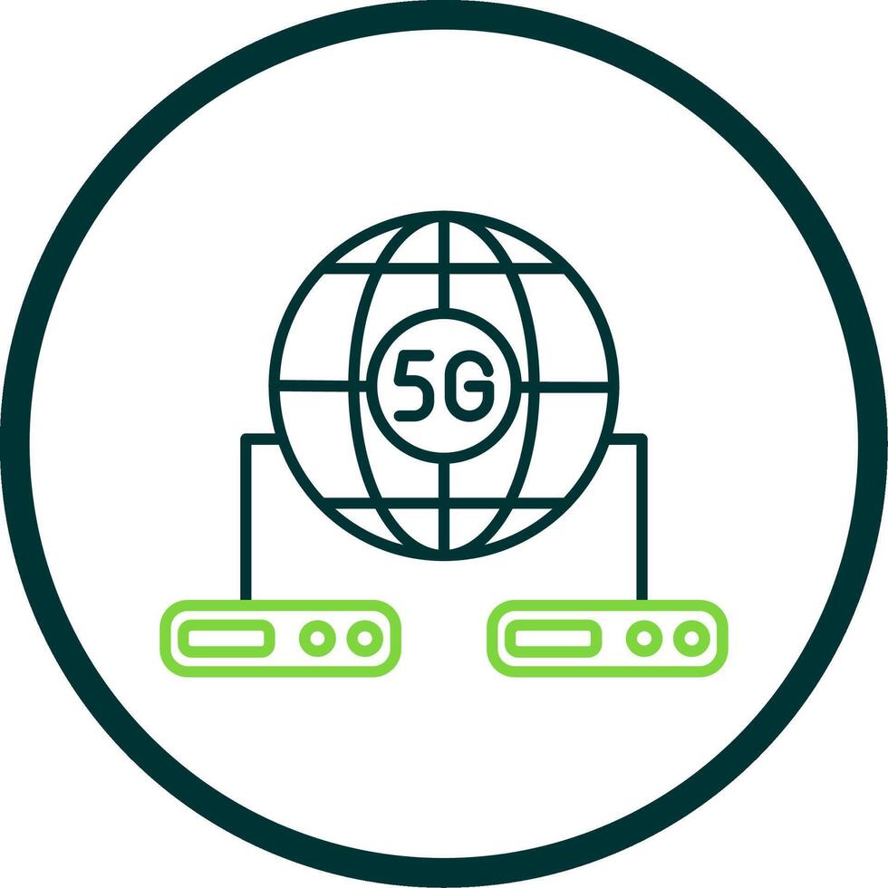 Big Data Line Circle Icon vector