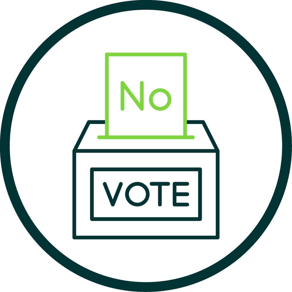 Vote NO Line Circle Icon vector