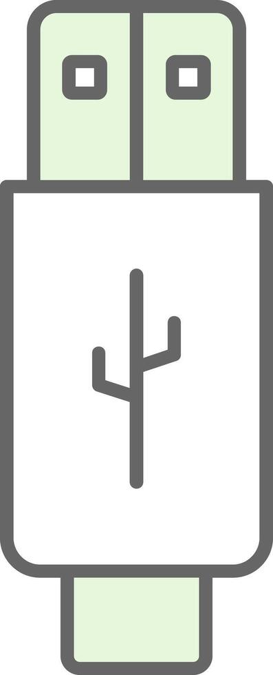 Usb Fillay Icon vector