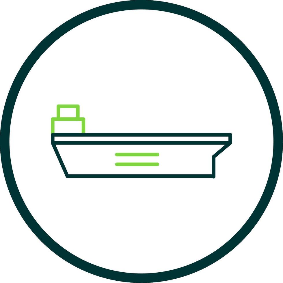 Aircraft Carrier Line Circle Icon vector