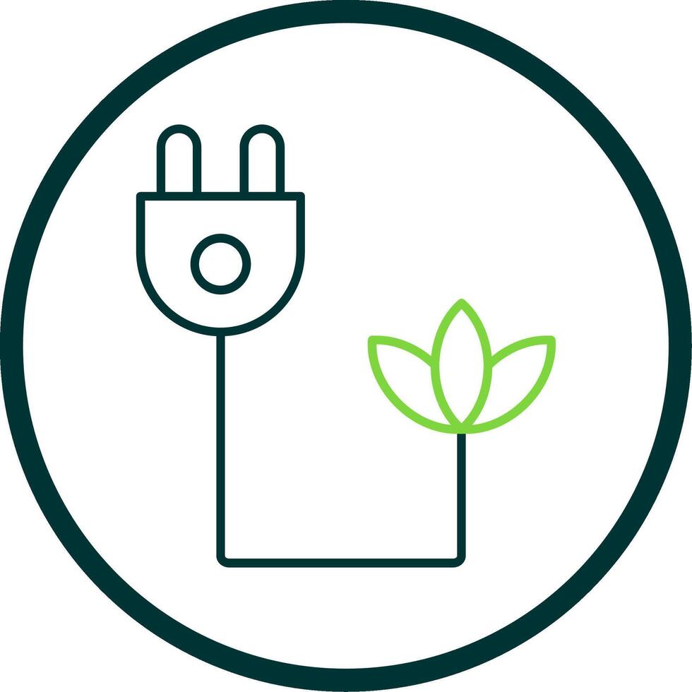 Eco Plug Line Circle Icon vector