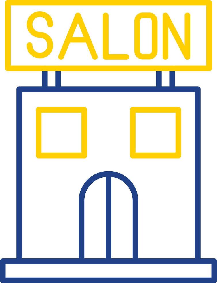 salón línea dos color icono vector