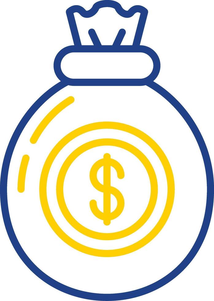 Money Bag Line Two Color Icon vector