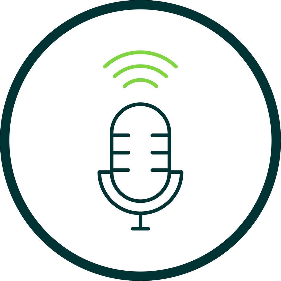 Voice Assistant Line Circle Icon vector