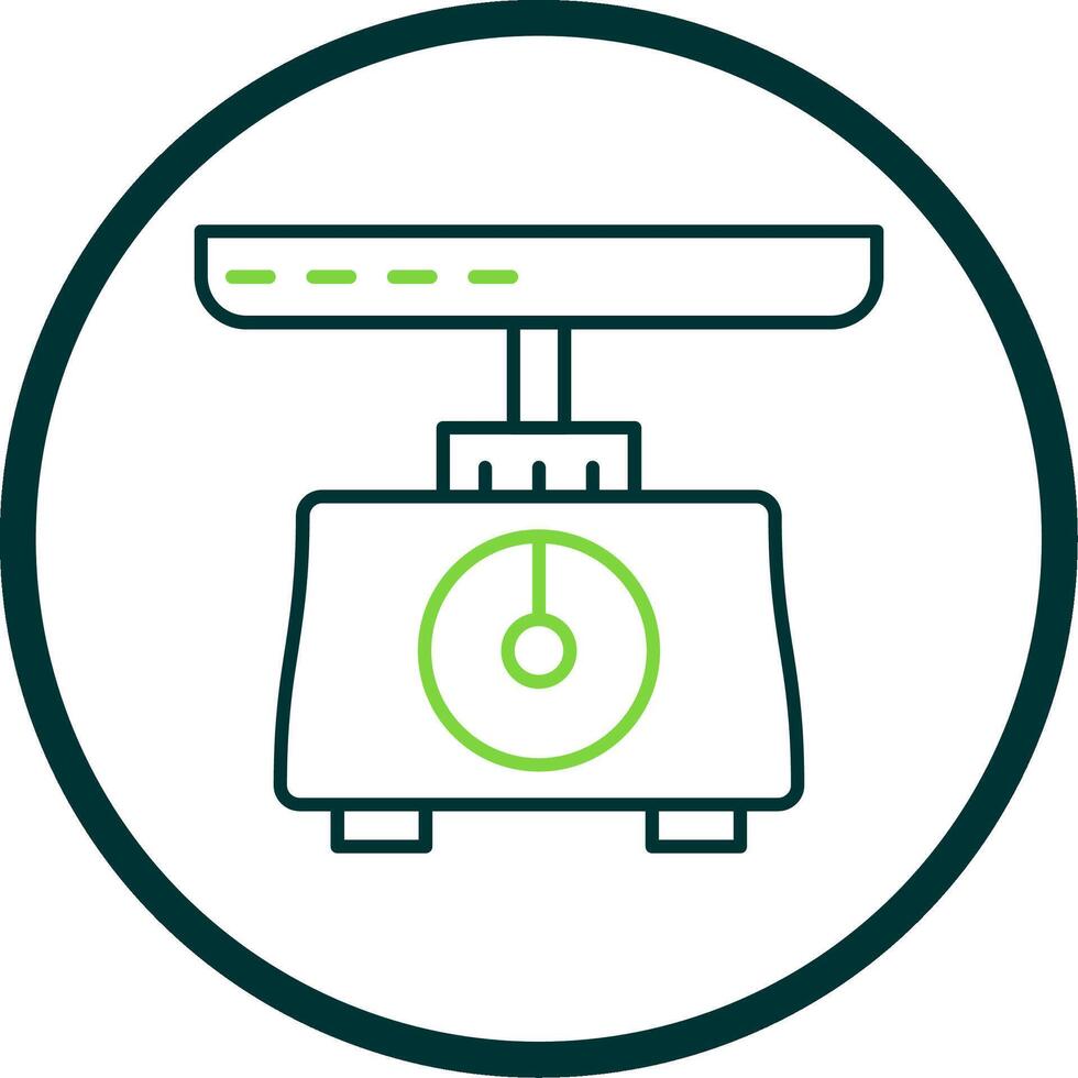Weighing Scale Line Circle Icon vector
