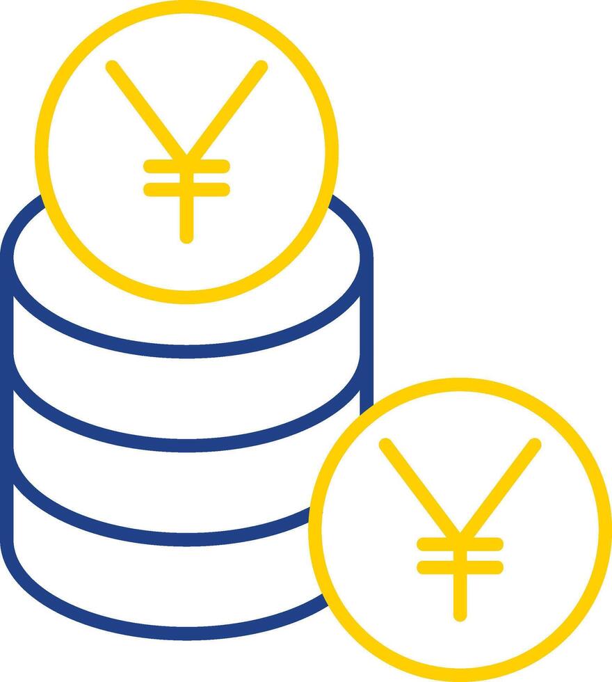 Yen Line Two Color Icon vector
