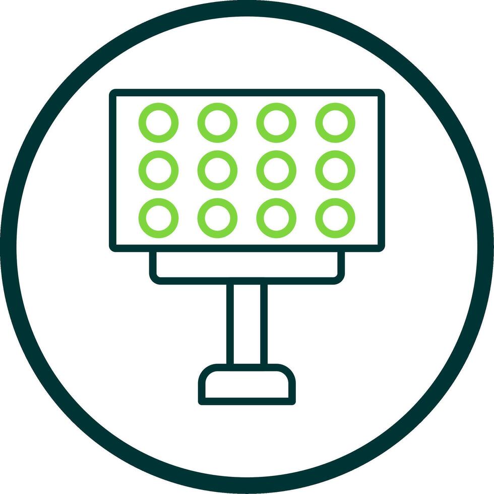 Stadium Lights Line Circle Icon vector