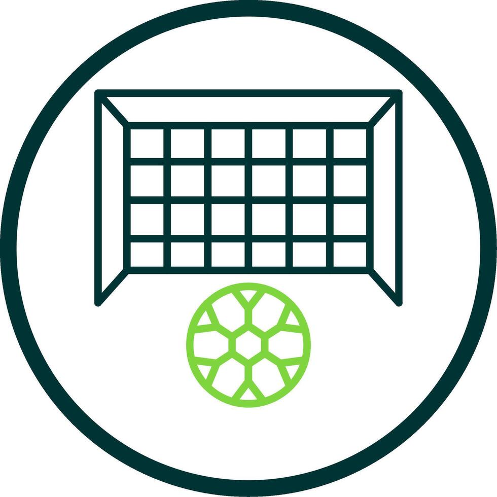 Goal Post Line Circle Icon vector