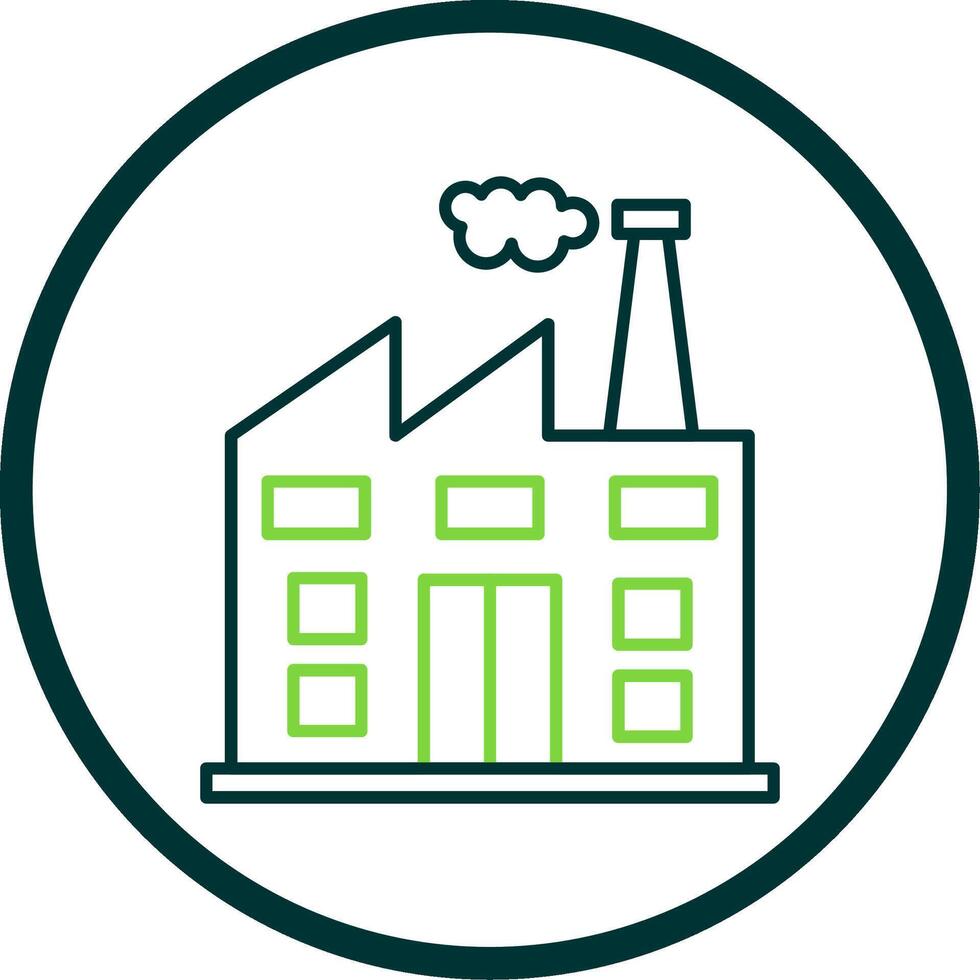 Factory Line Circle Icon vector