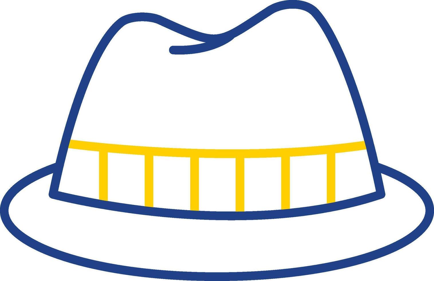 fedora sombrero línea dos color icono vector