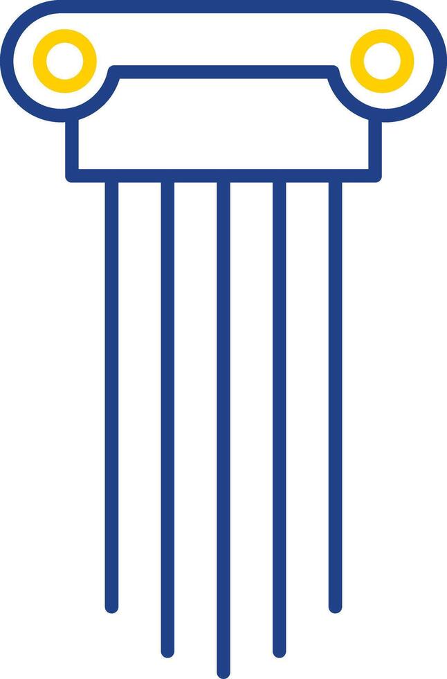 griego pilares línea dos color icono vector