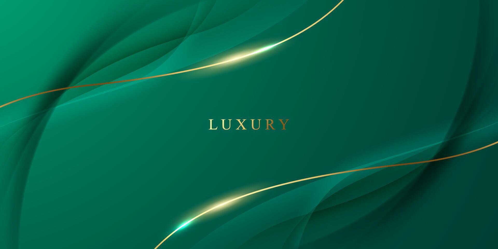 green abstract background design with elegant golden elements illustration vector