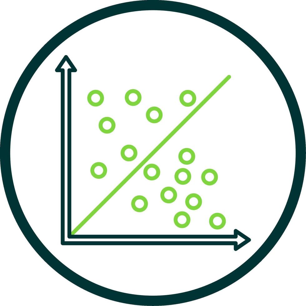 dispersión grafico línea circulo icono vector