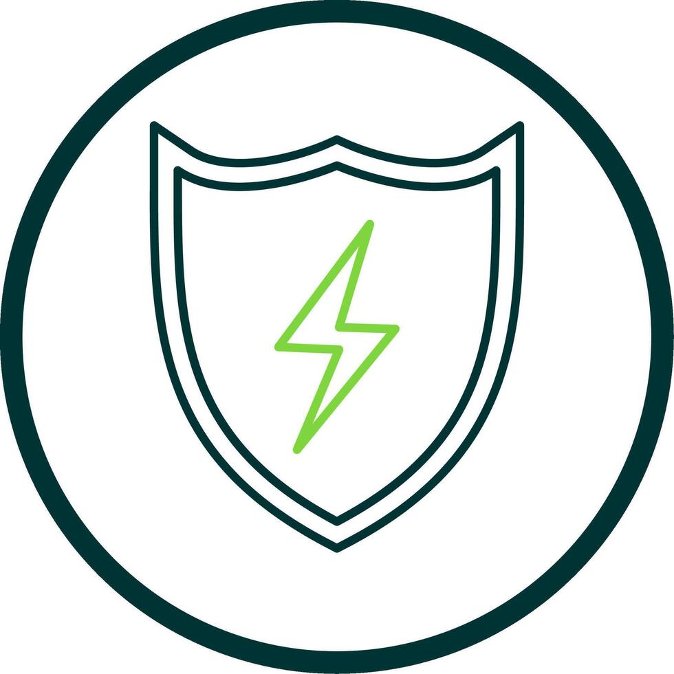 Shield Line Circle Icon vector