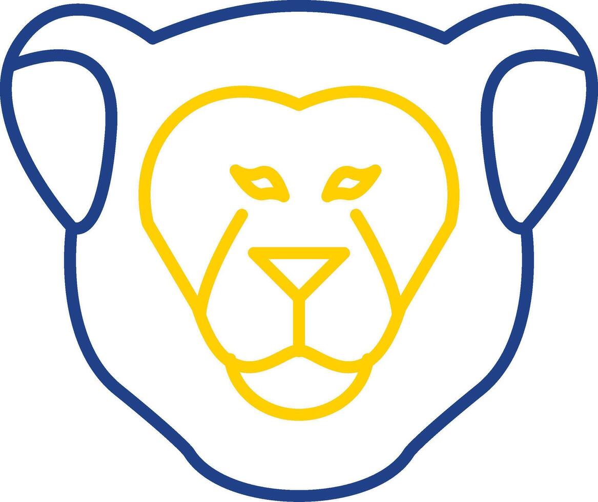 Lioness Line Two Color Icon vector