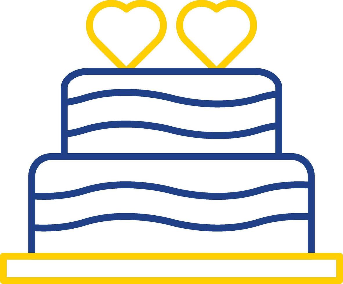 Wedding Cake Line Two Color Icon vector