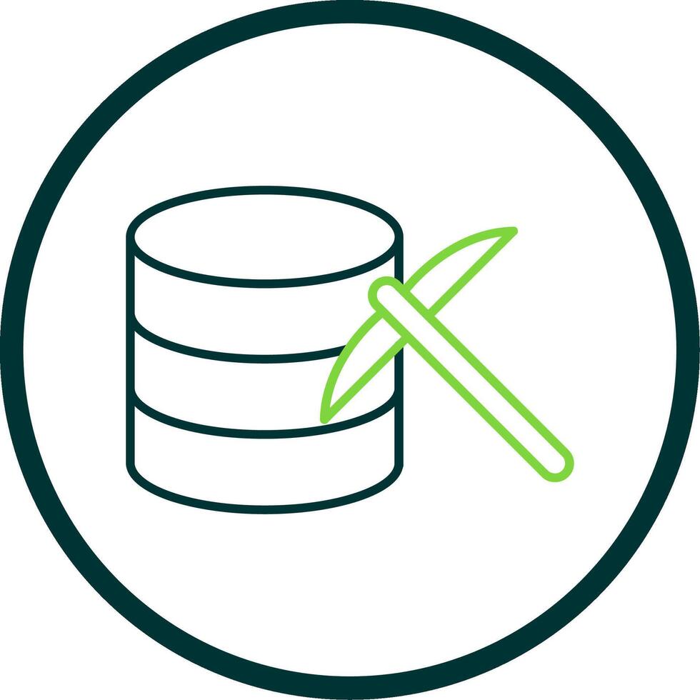 datos minería línea circulo icono vector