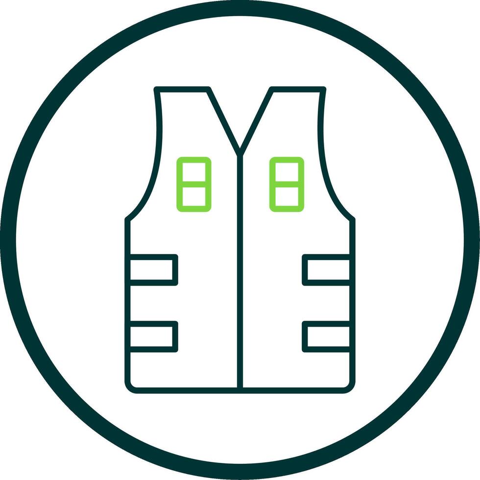 Bullet Proof Vest Line Circle Icon vector