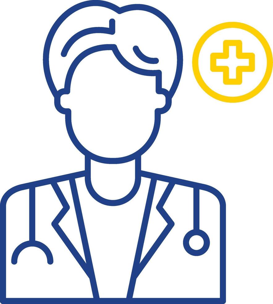 Doctor Line Two Color Icon vector