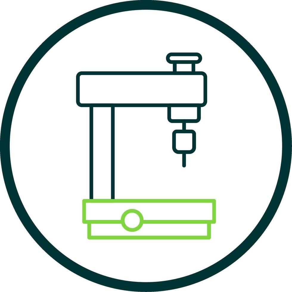 Milling Machine Line Circle Icon vector