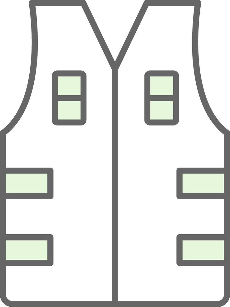 Bullet Proof Vest Fillay Icon vector
