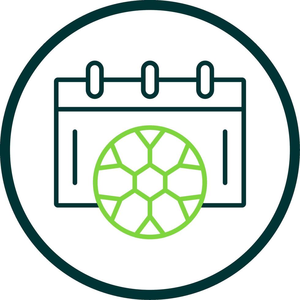 Football Schedule Line Circle Icon vector