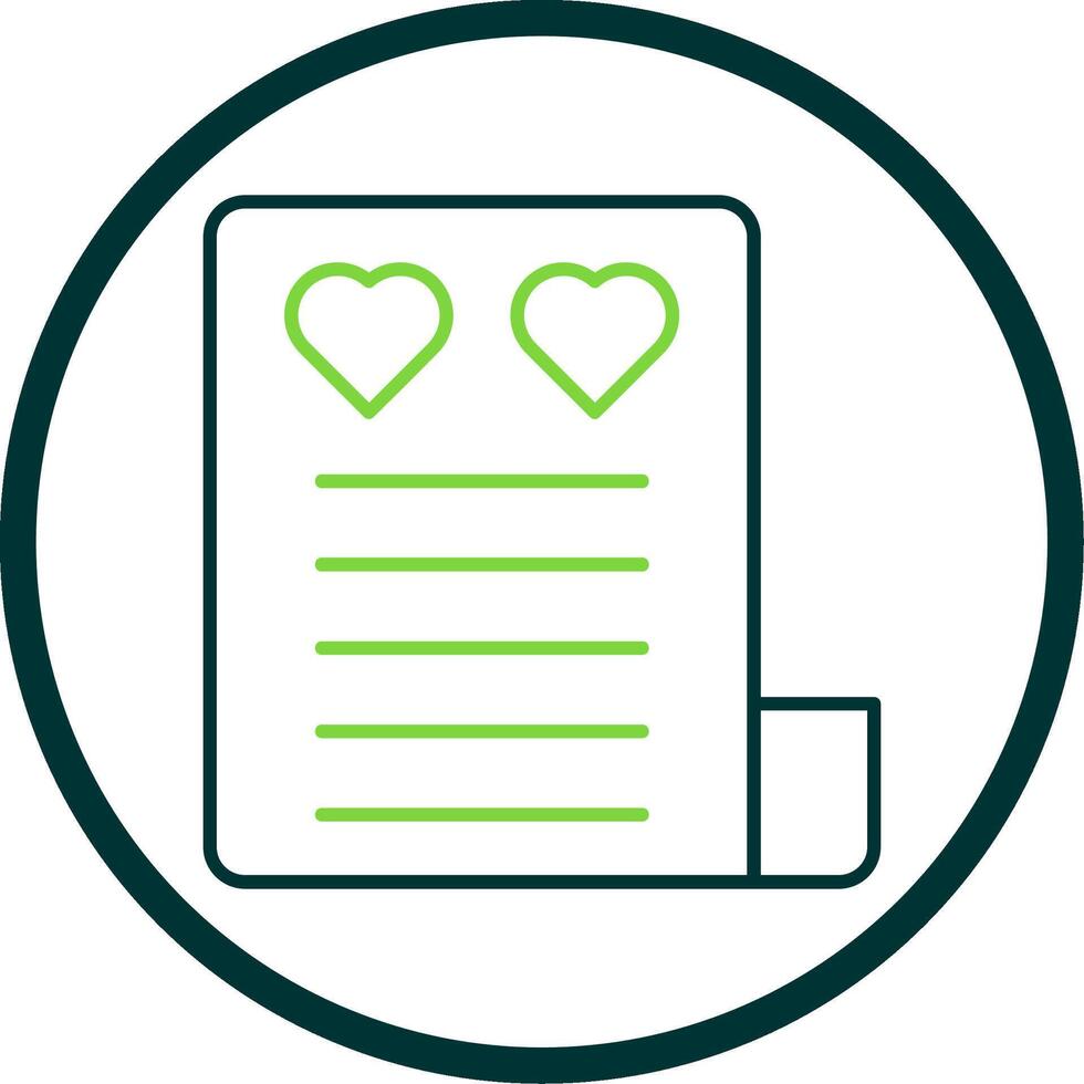 Love Letter Line Circle Icon vector