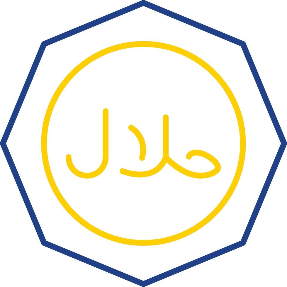 Halal Line Two Color Icon vector