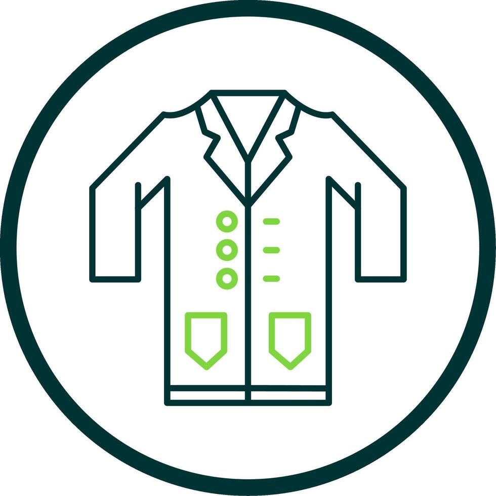 Lab Coat Line Circle Icon vector