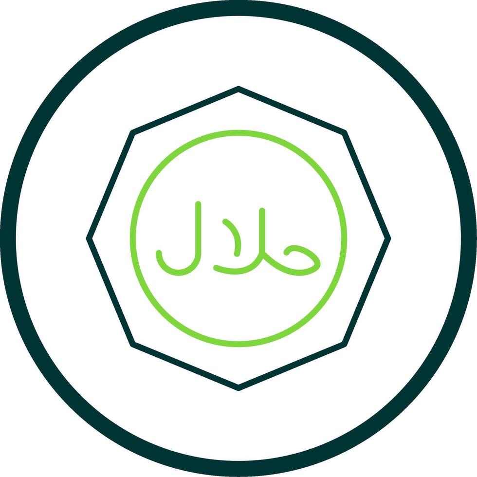 Halal Line Circle Icon vector