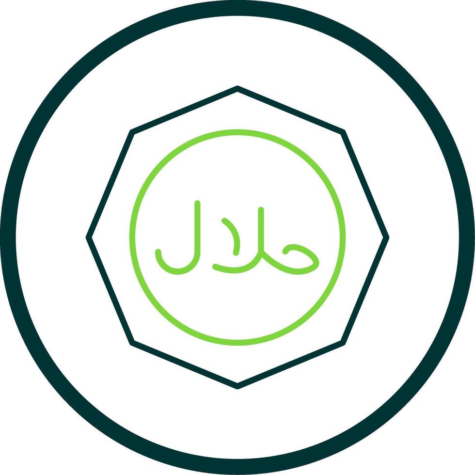 Halal Line Circle Icon vector