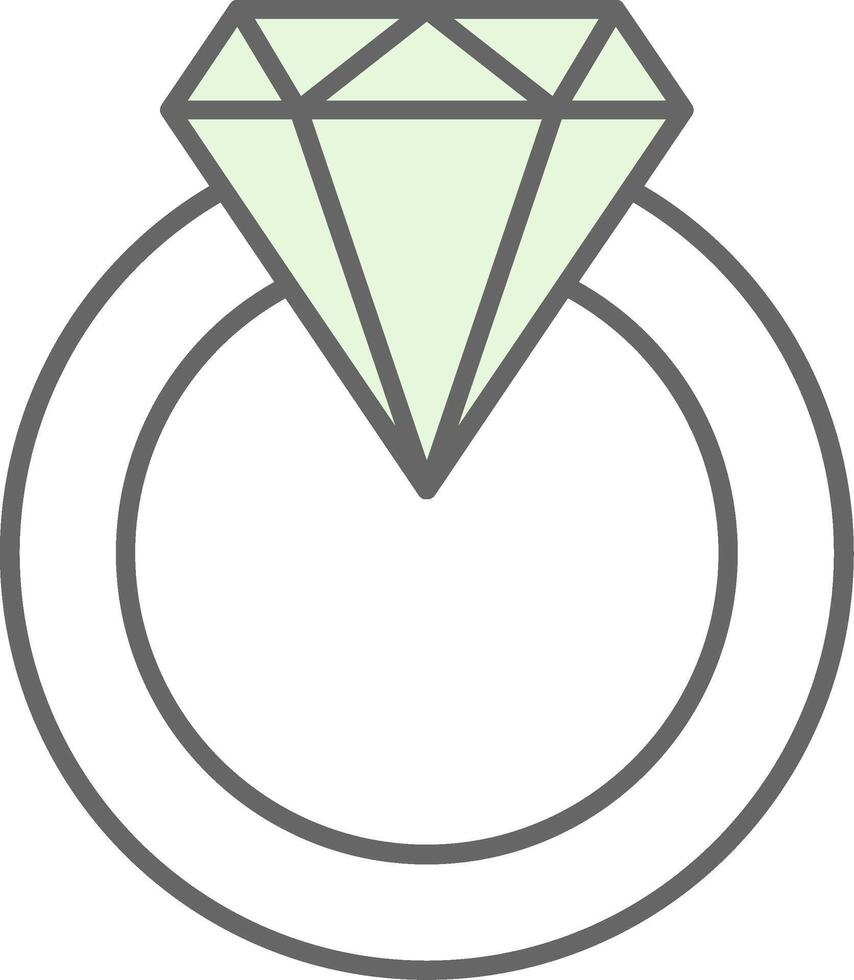 diamante anillo relleno icono vector
