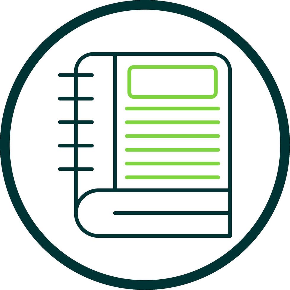 Notebook Line Circle Icon vector