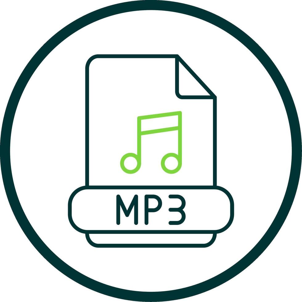 Mp3 Line Circle Icon vector