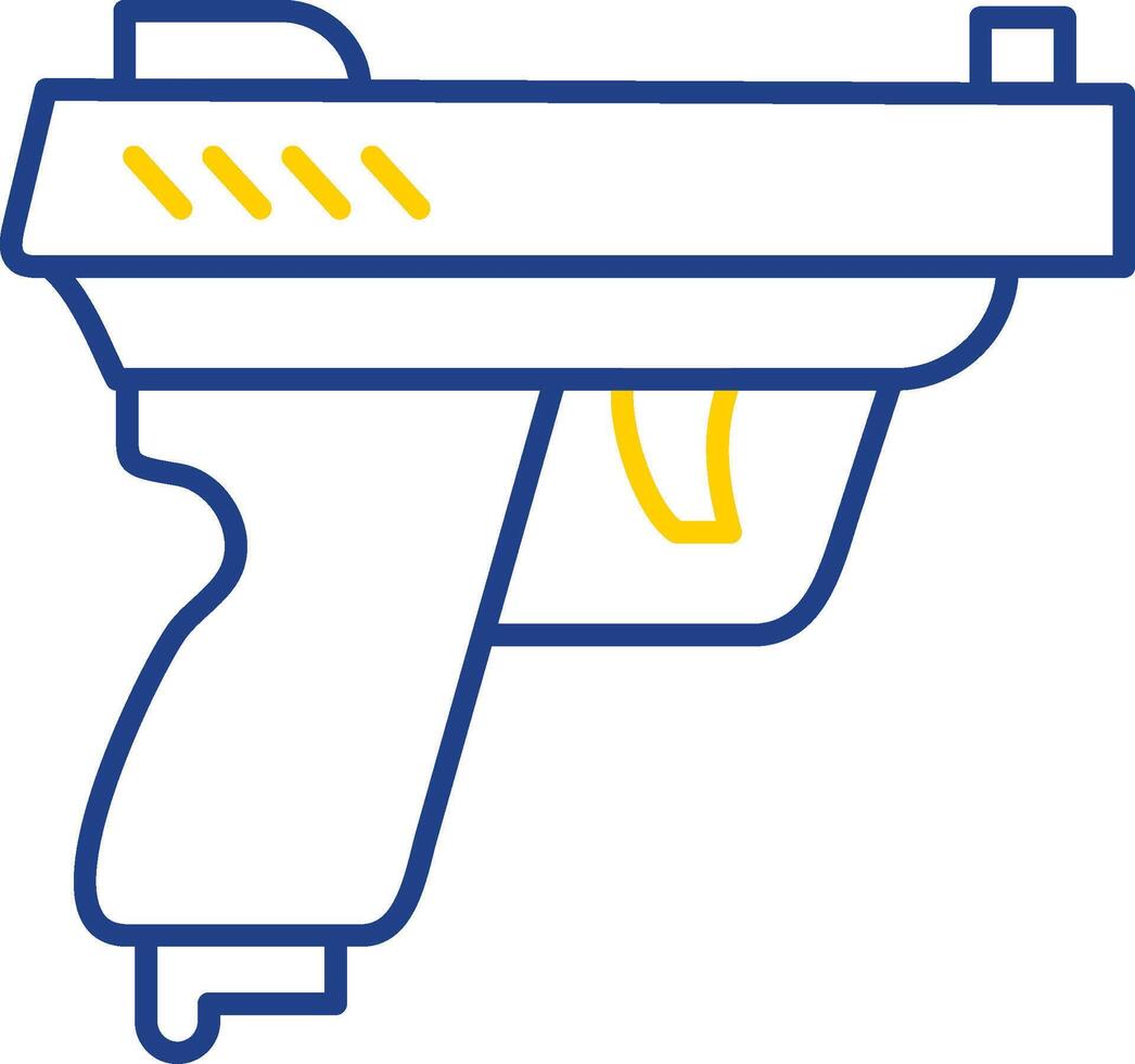 pistola línea dos color icono vector