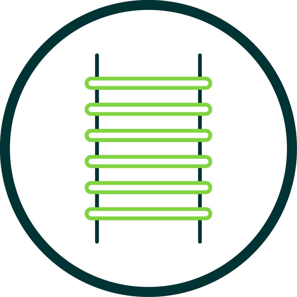 Step Ladder Line Circle Icon vector