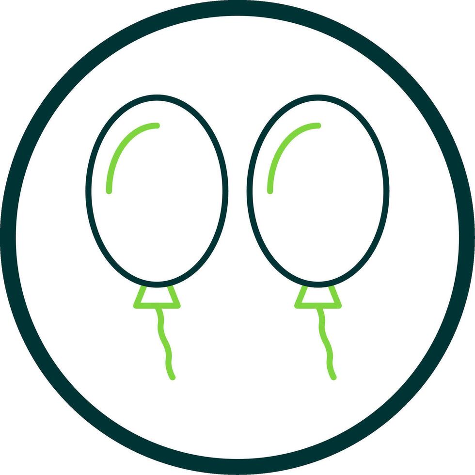 Balloons Line Circle Icon vector