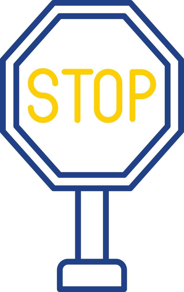 Stop Line Two Color Icon vector