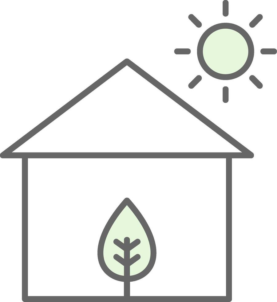 Eco House Fillay Icon vector